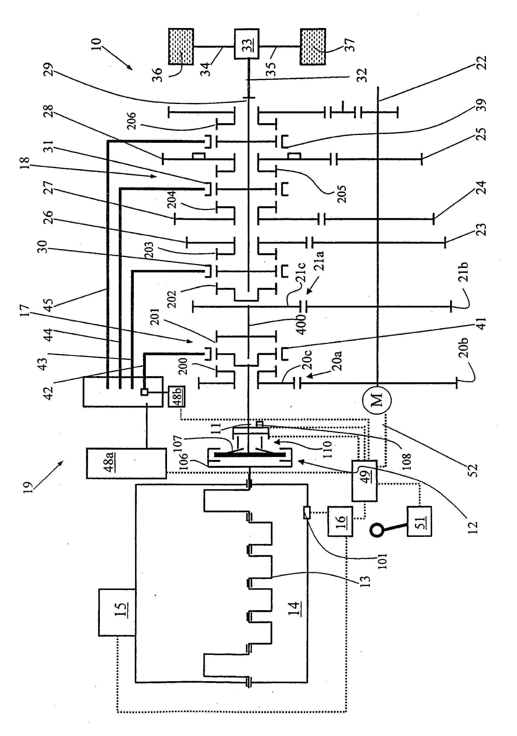 Shifting claw transmission and shifting method therefor