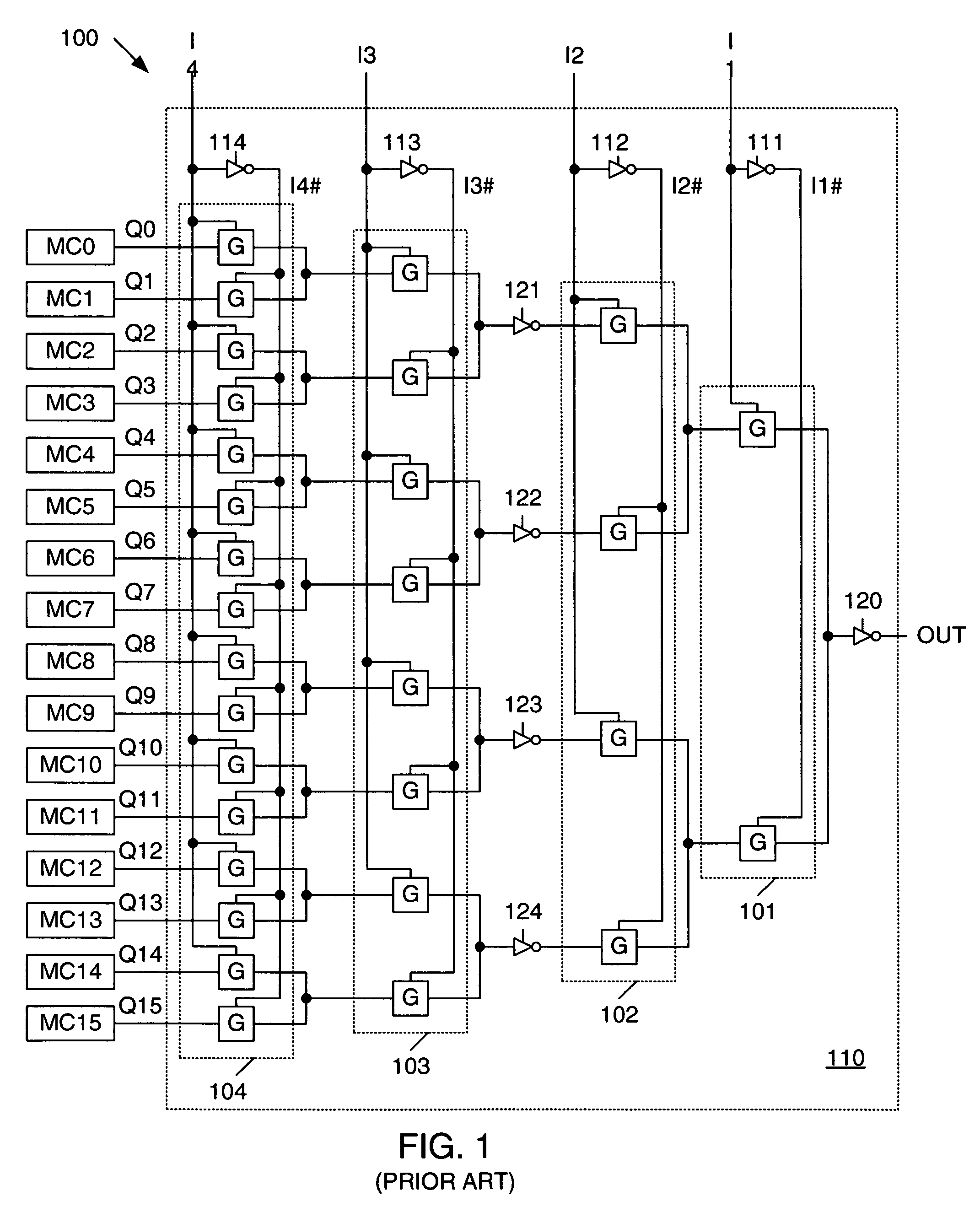 Six-input look-up table for use in a field programmable gate array