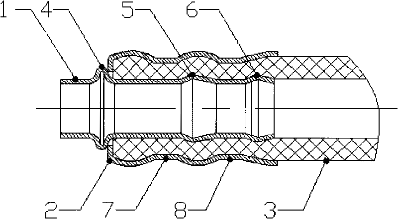 Connection structure for automotive power steering oil return pipe