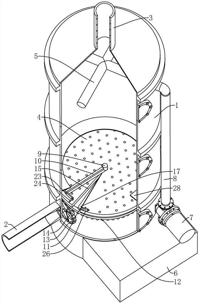 A spray tower for oil fume treatment system