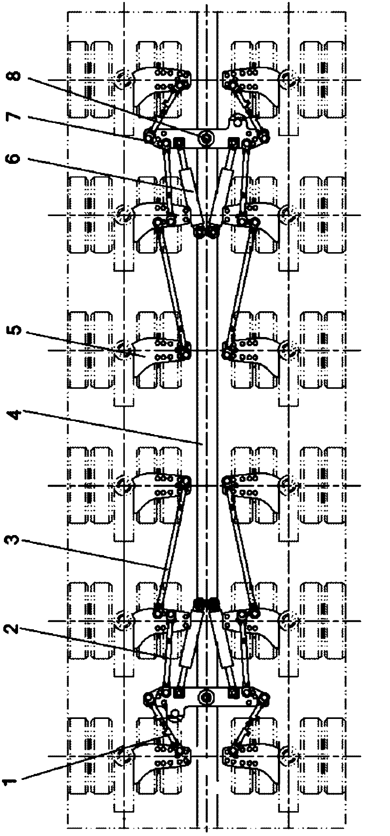 Segmental type sun gear steering plate of multi-axis hydraulic module combination trailer