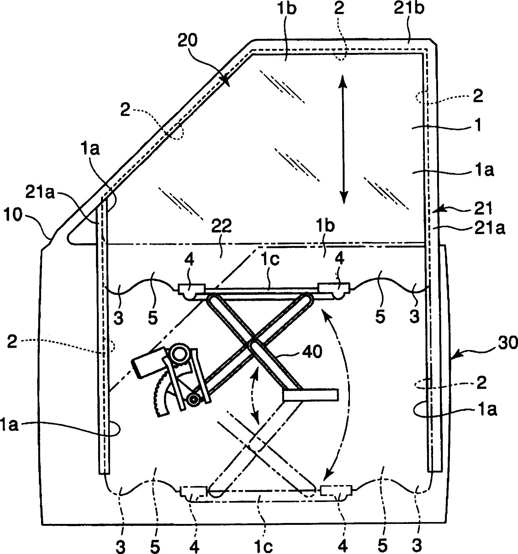 Water drop induction structure of elevating glass