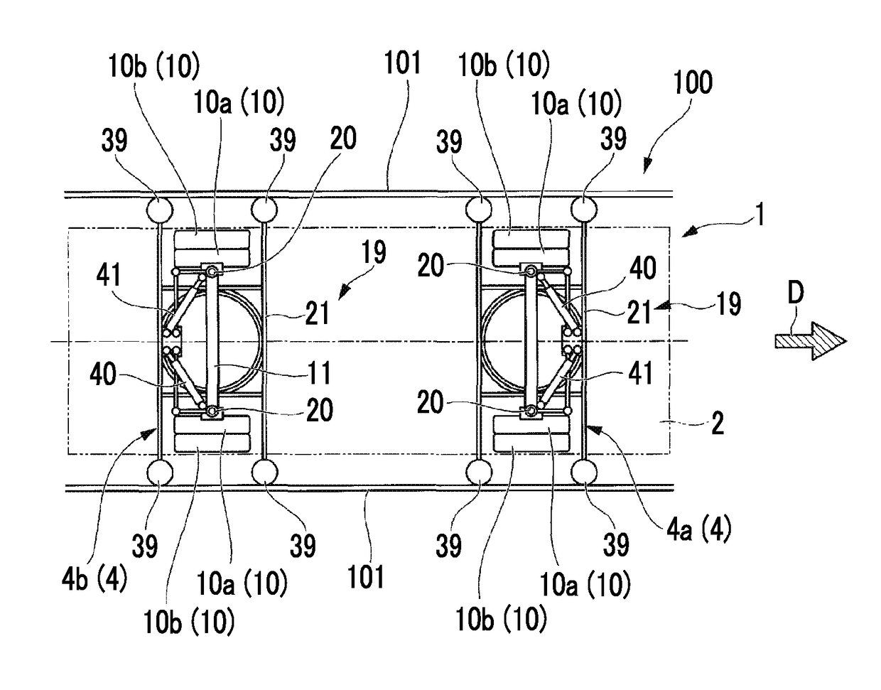 Steering bogie, and vehicle for track-based transportation system