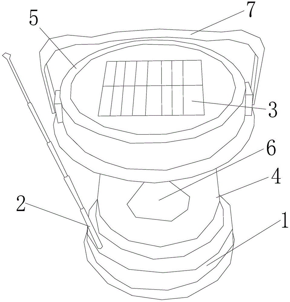 Solar hand lamp having radio function and being provided with curved-surface light source