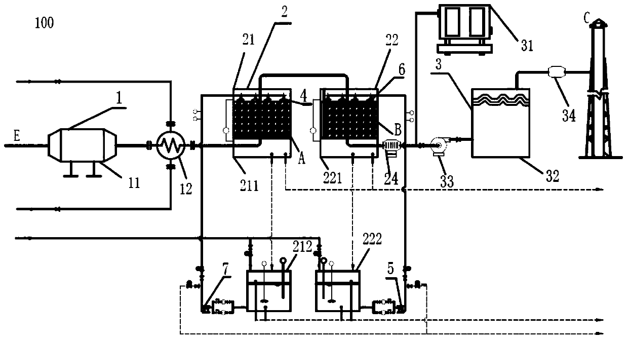 Oil waste gas treating device