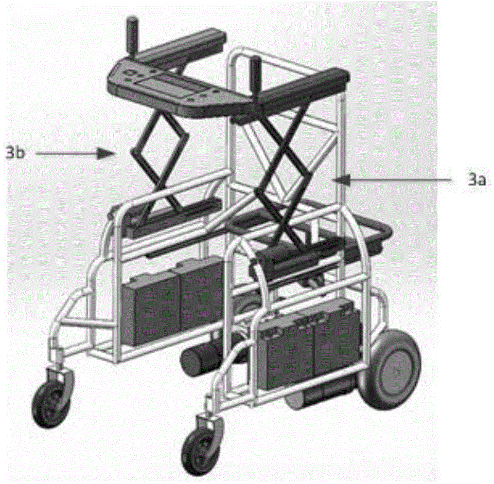 Novel wheelchair type electric walking training device and control method