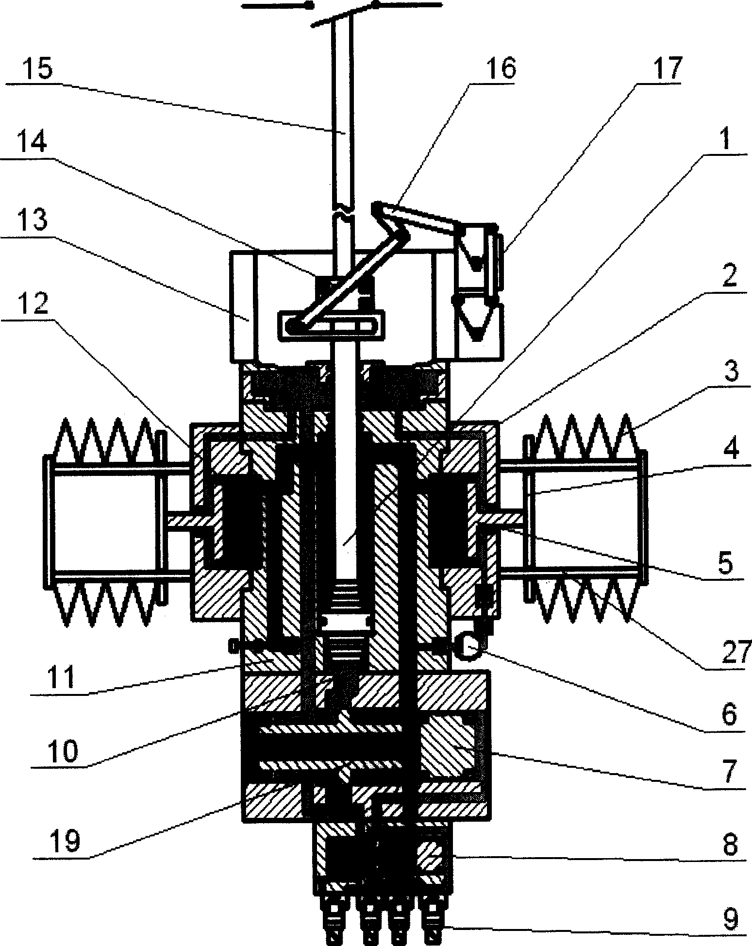 High power hydraulic actuating mechanism