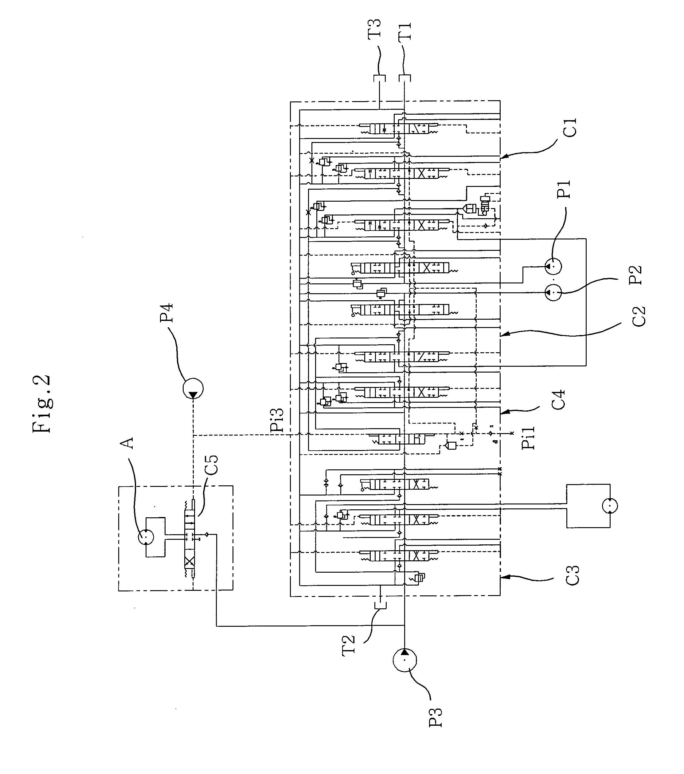 Hydraulic system for heavy equipment option apparatus