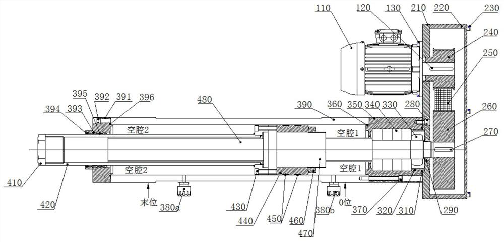 Electric cylinder with gas buffer