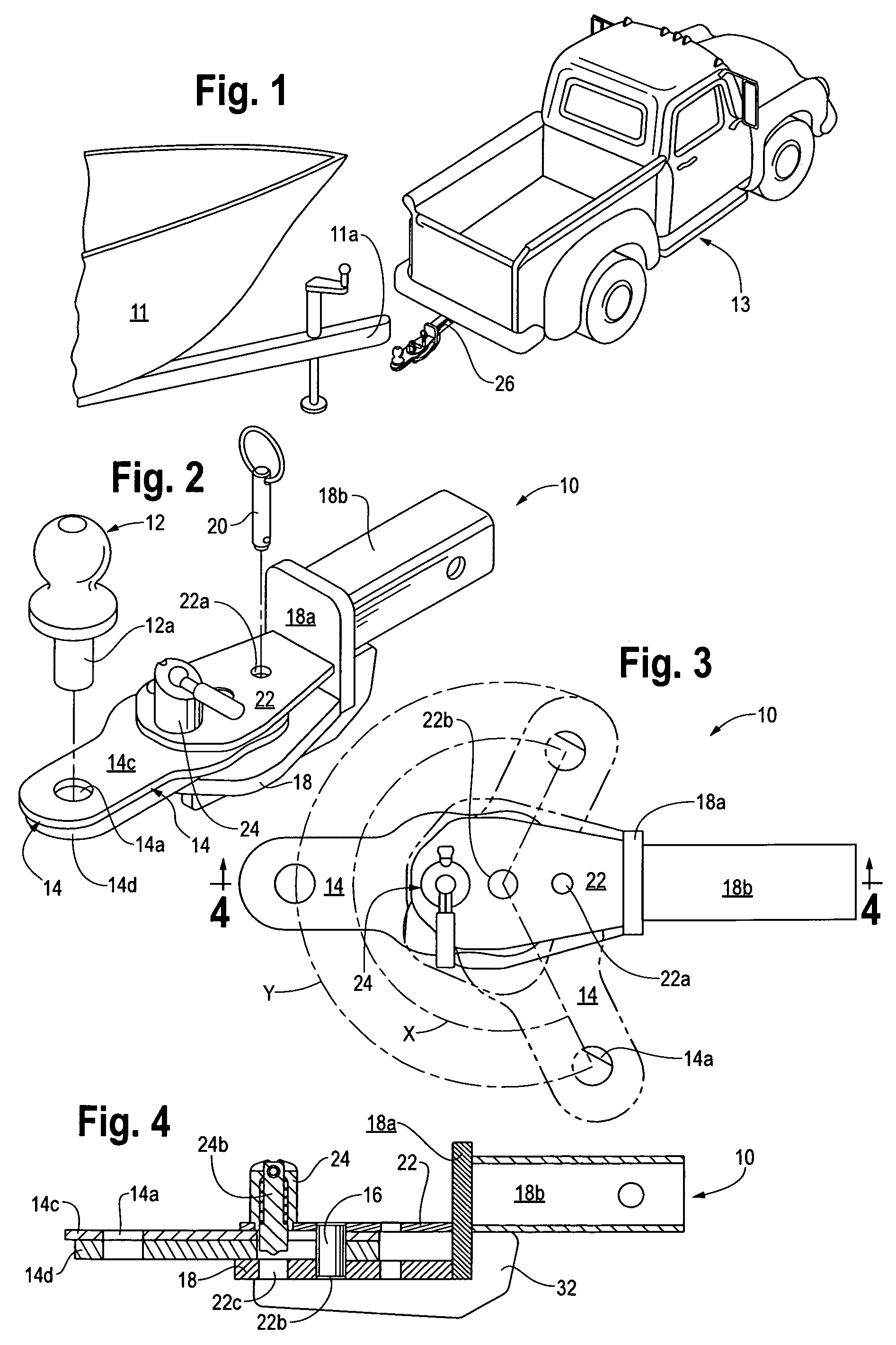 Adjustable hitch for towing