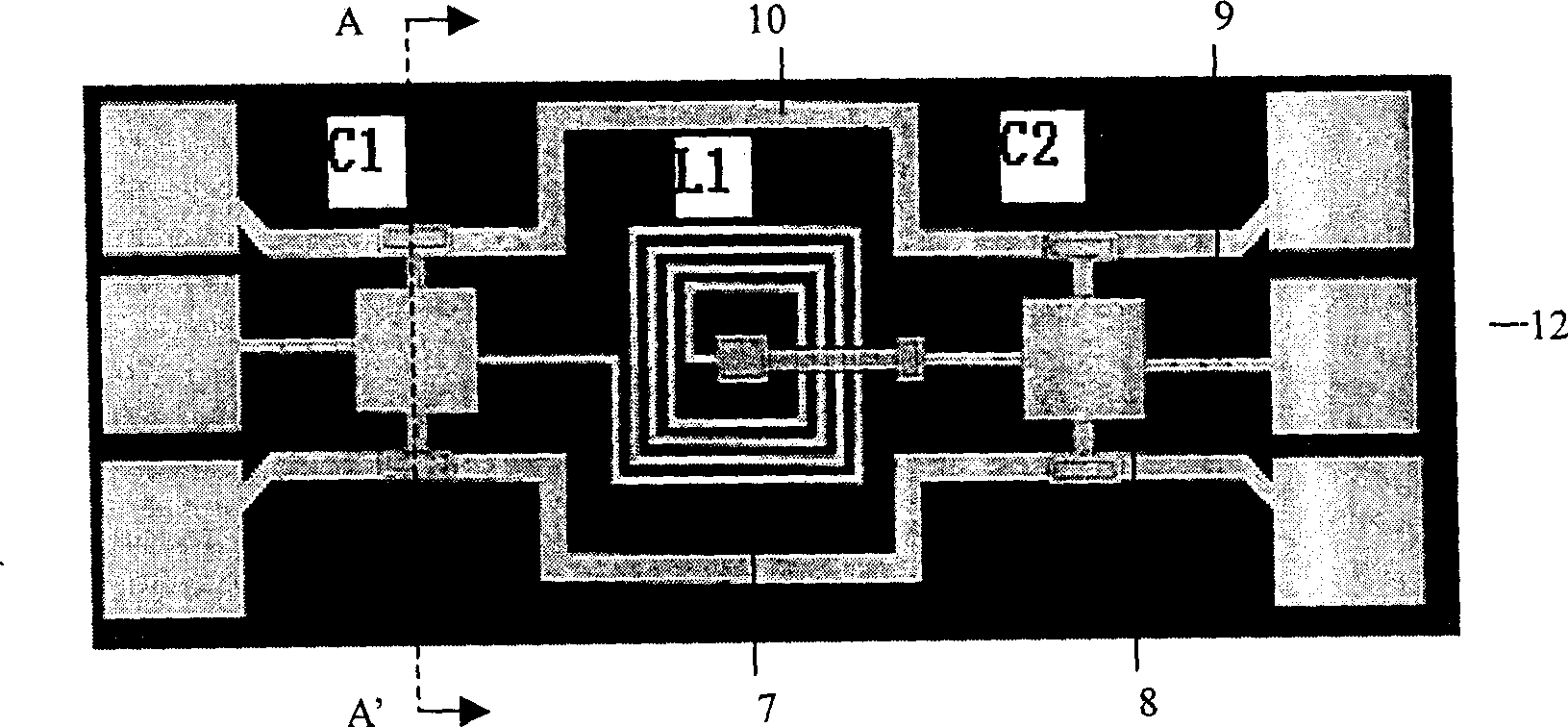 LC passive low pass flter on chip and prepn. thereof