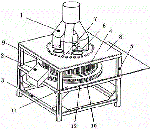 Vertical forming machine for biomass granule fuels