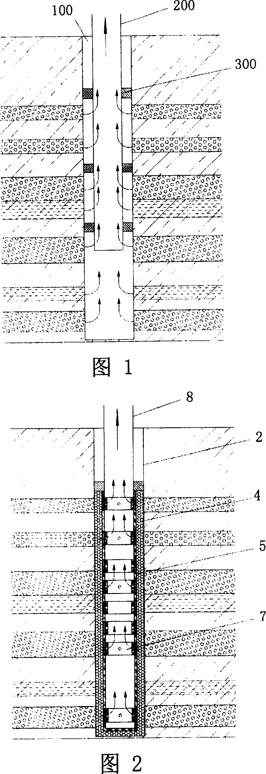 Completion system of oil and gas wells with regulatably controlling flows of formation fluid or filled fluid in divided sections