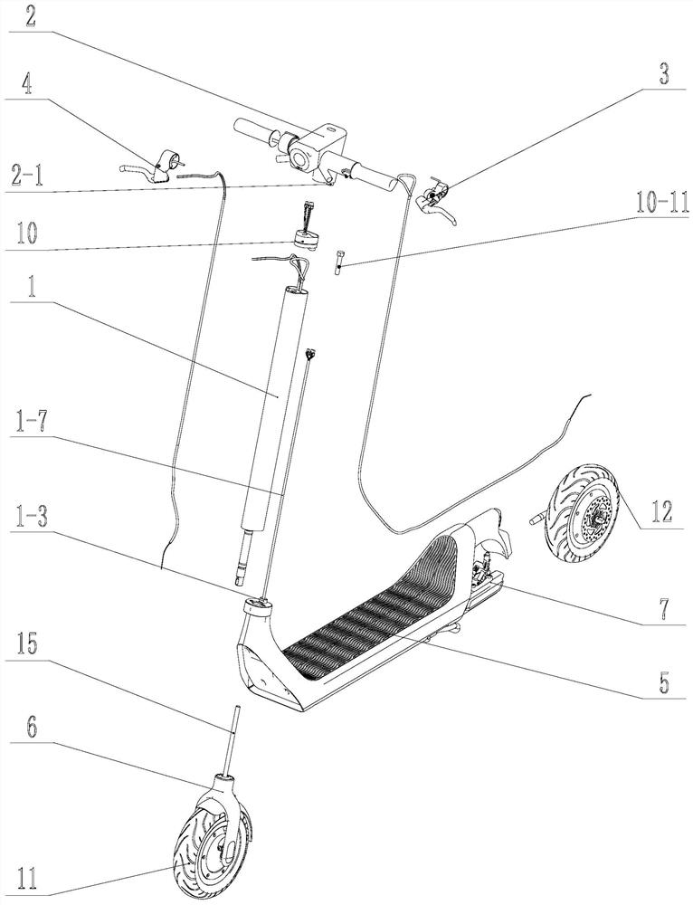 Electric scooter with hidden wiring structure
