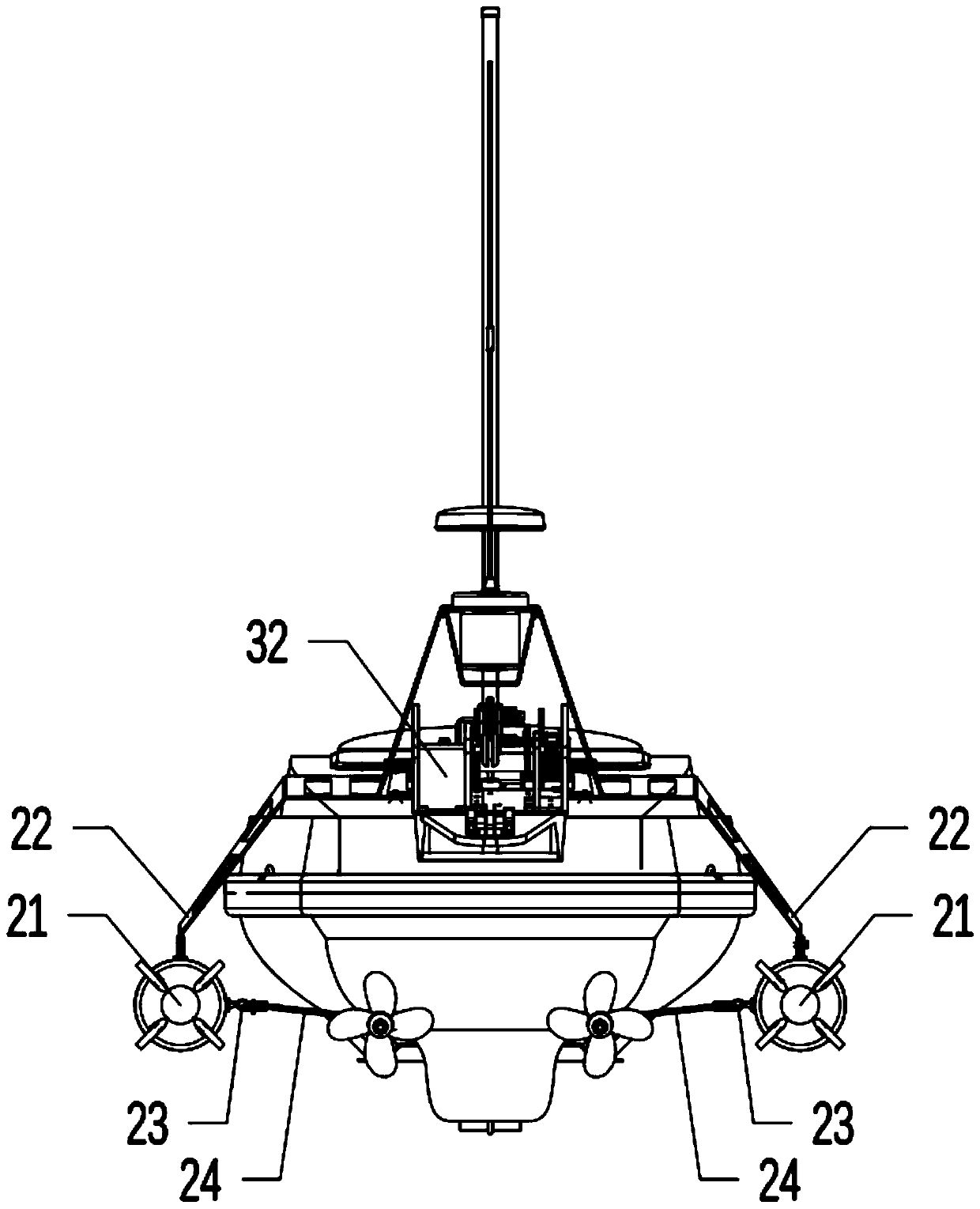 Unmanned-ship-towed underwater magnetic detection system