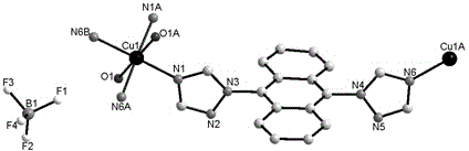 Anthracycline bitriazole and copper fluoroborate complex with 4-methoxyphenylboronic acid catalysis effect and preparation method of anthracycline bitriazole and copper fluoroborate complex