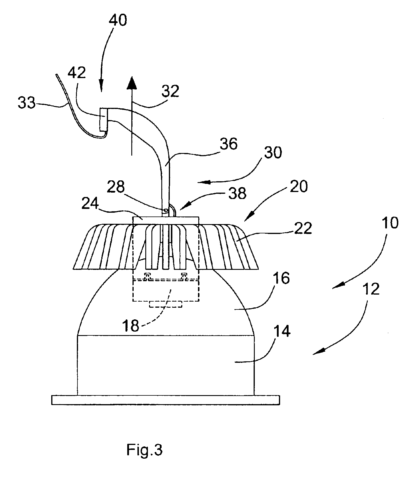 Lamp for a vehicle, in particular reading lamp for an aircraft