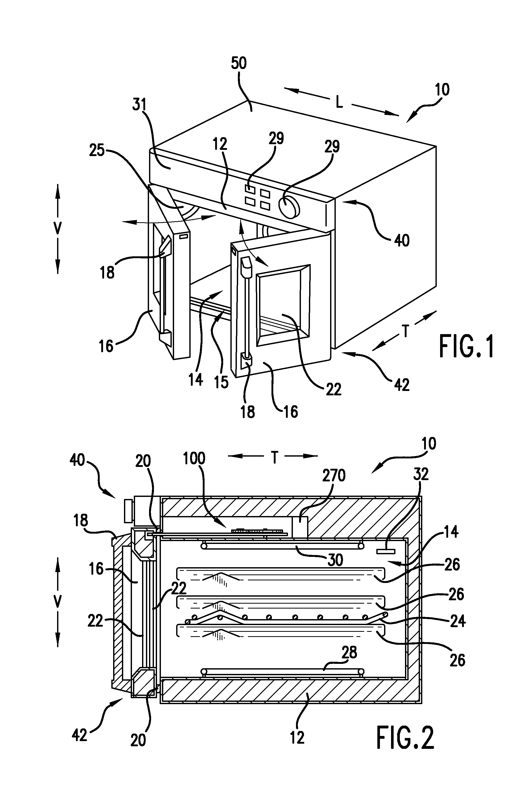 Oven appliance with dual opening and closing doors