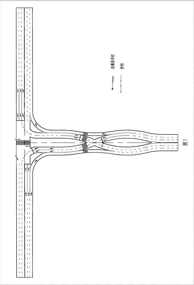 Design scheme of one-way lane-changing T-shaped intersection