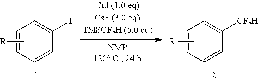 Difluoromethylation of aryl and vinyl iodides