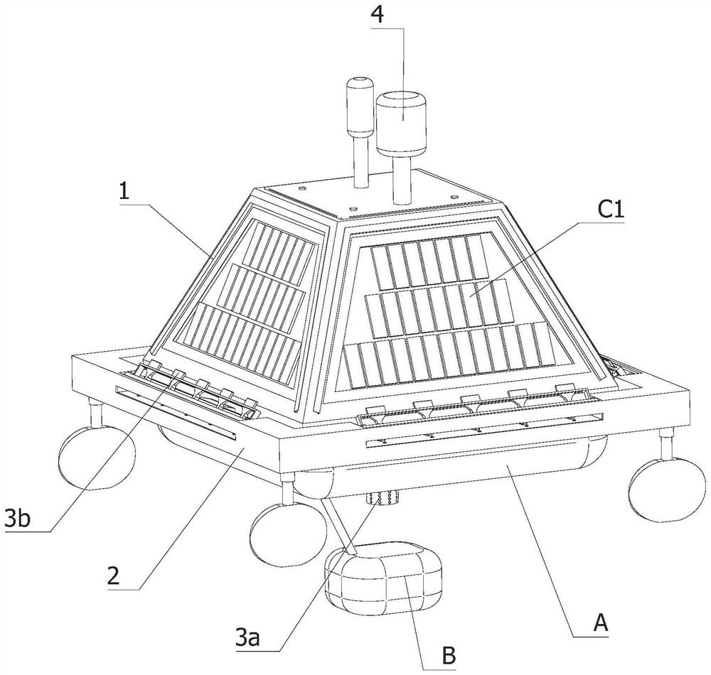 A photovoltaic energy lighting device for channel indication