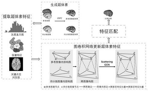 Brain magnetic resonance image segmentation method based on scattering graph neural network