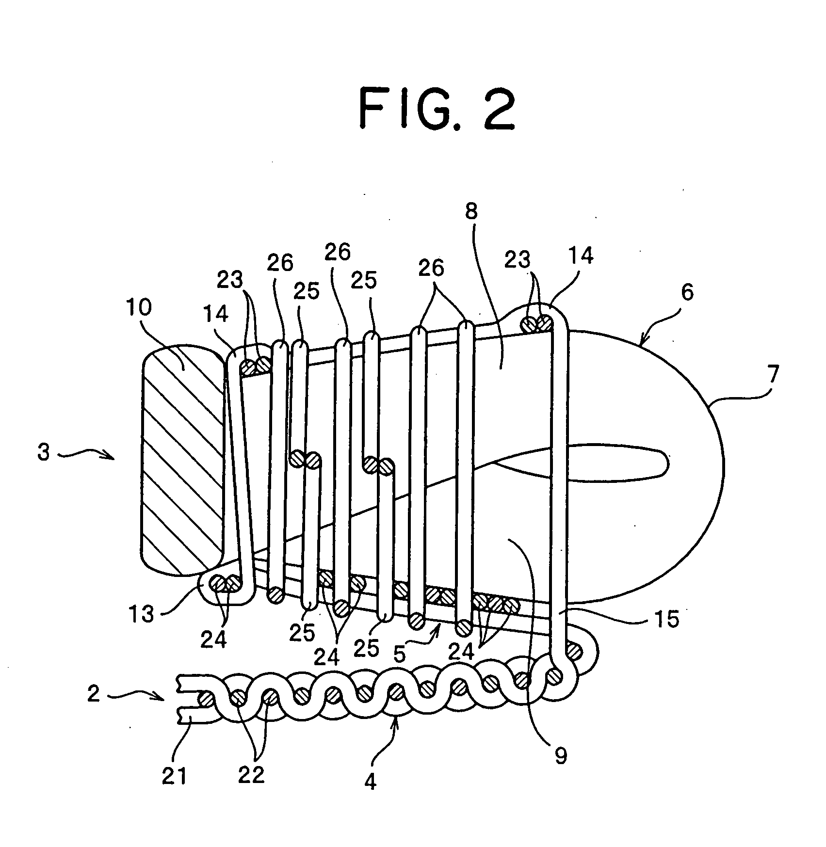 Fastener stringer of concealed type slide fastener