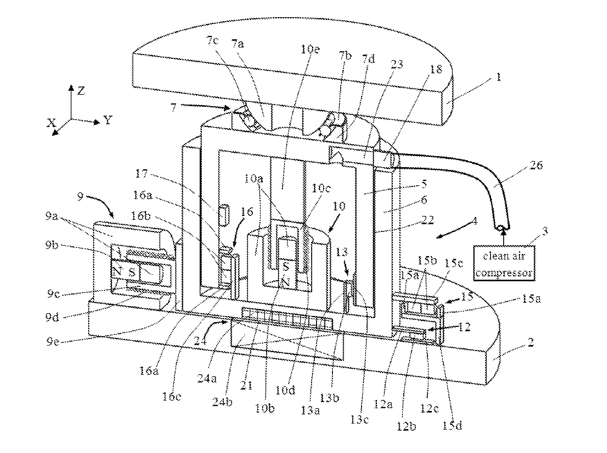 Magnetically suspended vibration isolator with zero stiffness whose angle degree of freedom is decoupled with a joint ball bearing