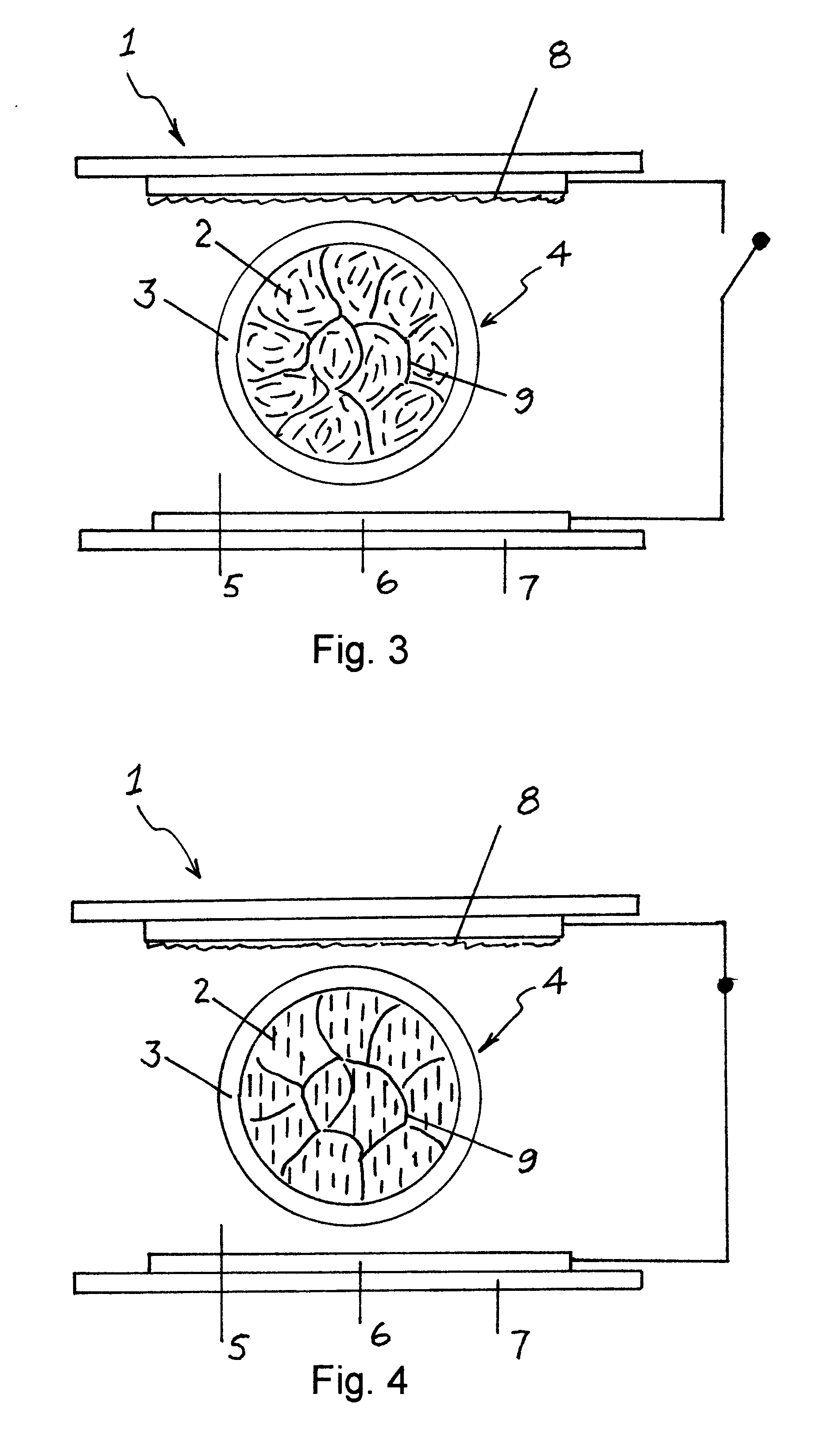 Microencapsulated liquid crystal having multidomains induced by the polymer network and method