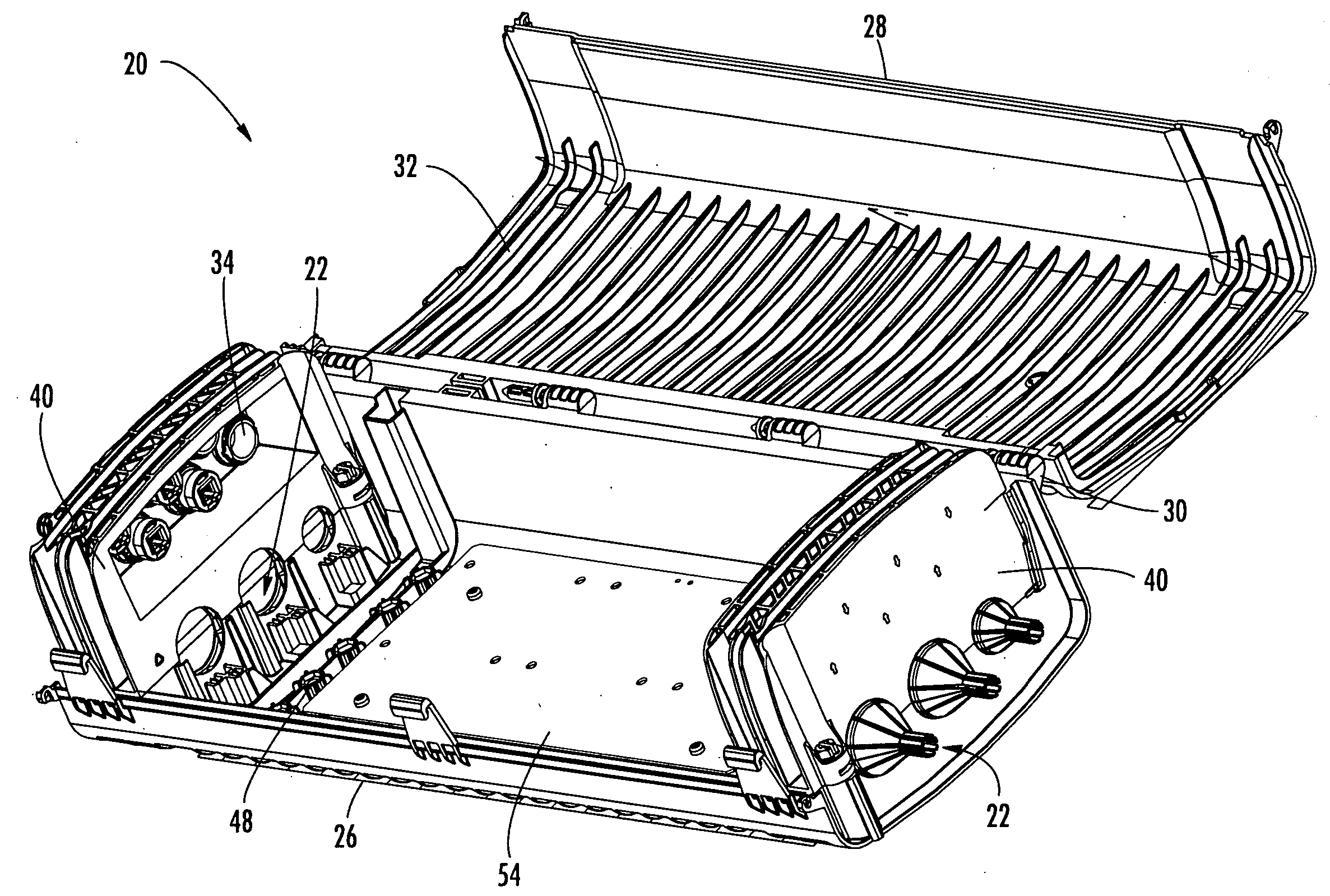 Optical connection closure having at least one connector port