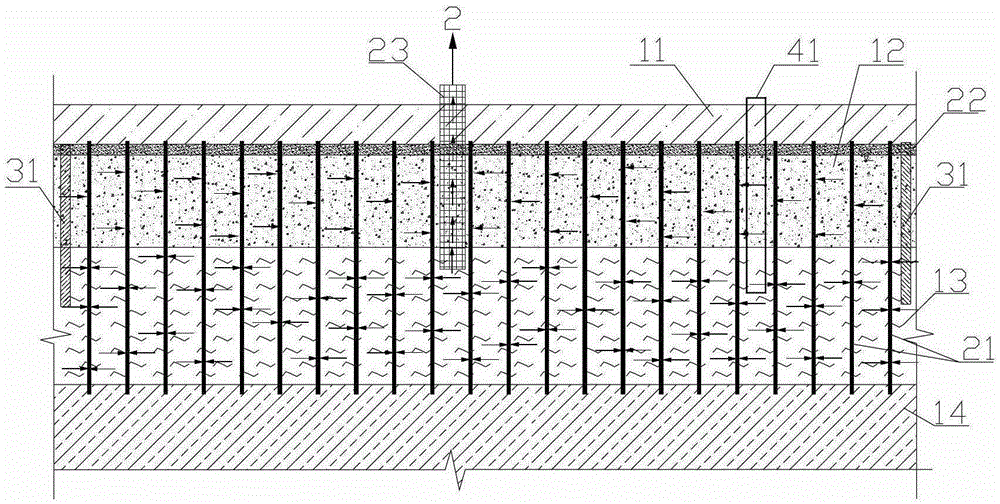 Method of strengthening deep and thick soft soil foundation with dewatering at well point combined with surcharge preloading