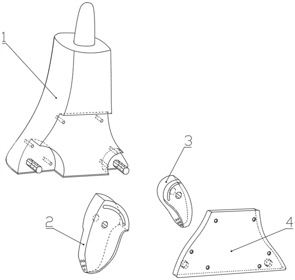 Wing type inner and outer malleolus adjustable tumor half-ankle joint prosthesis