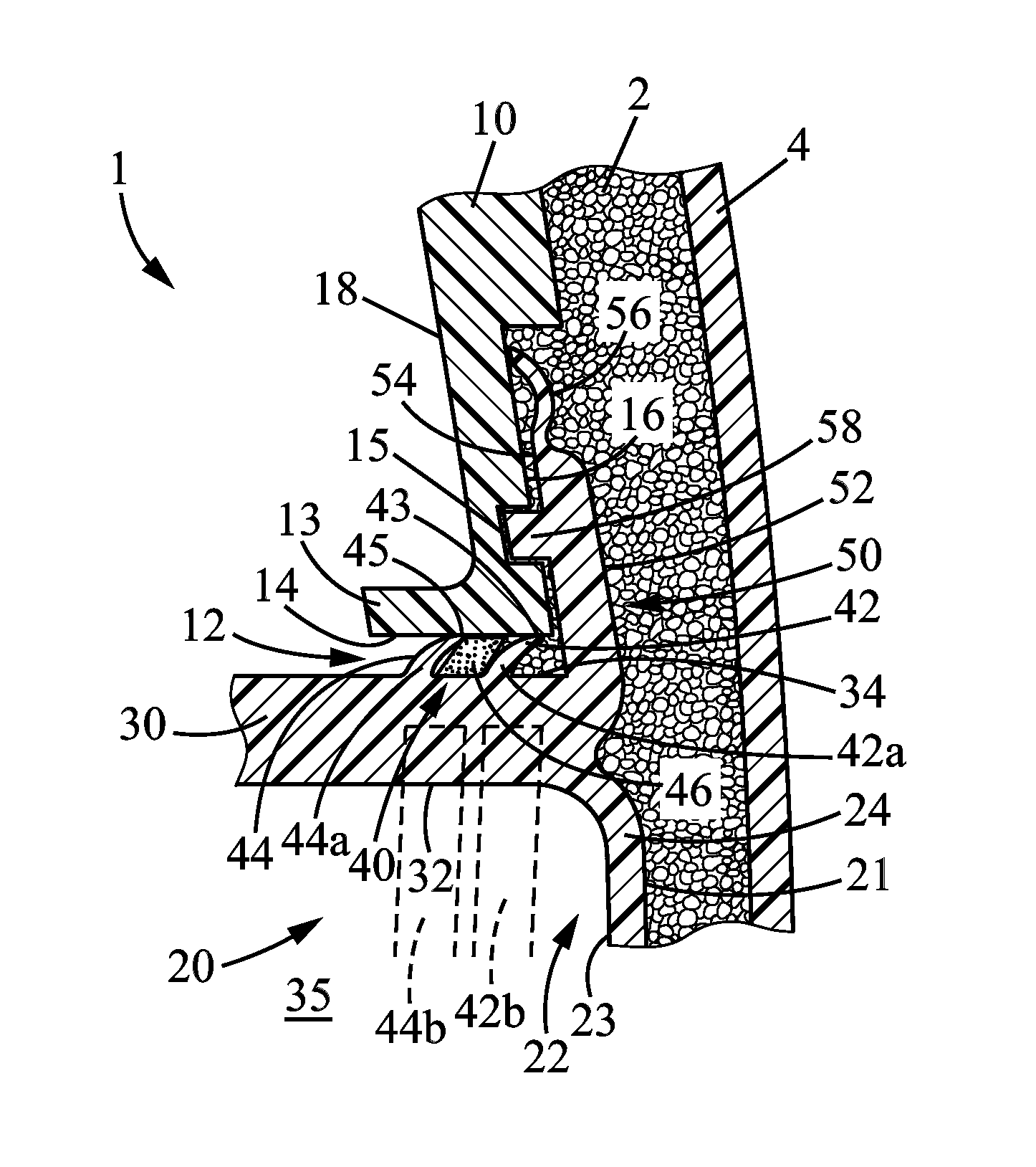 Interior trim part for a motor vehicle comprising an airbag door