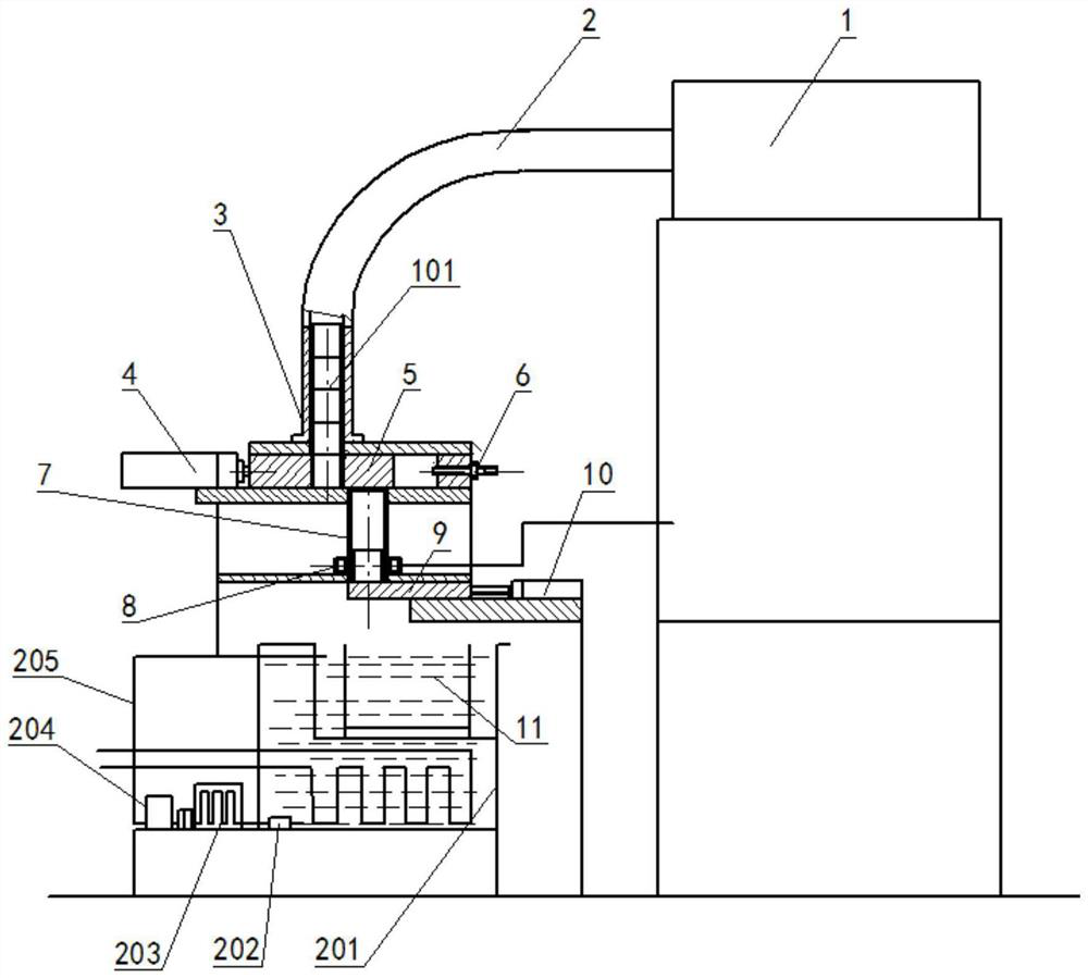 Automatic high-frequency quenching device for thin-wall short bushing