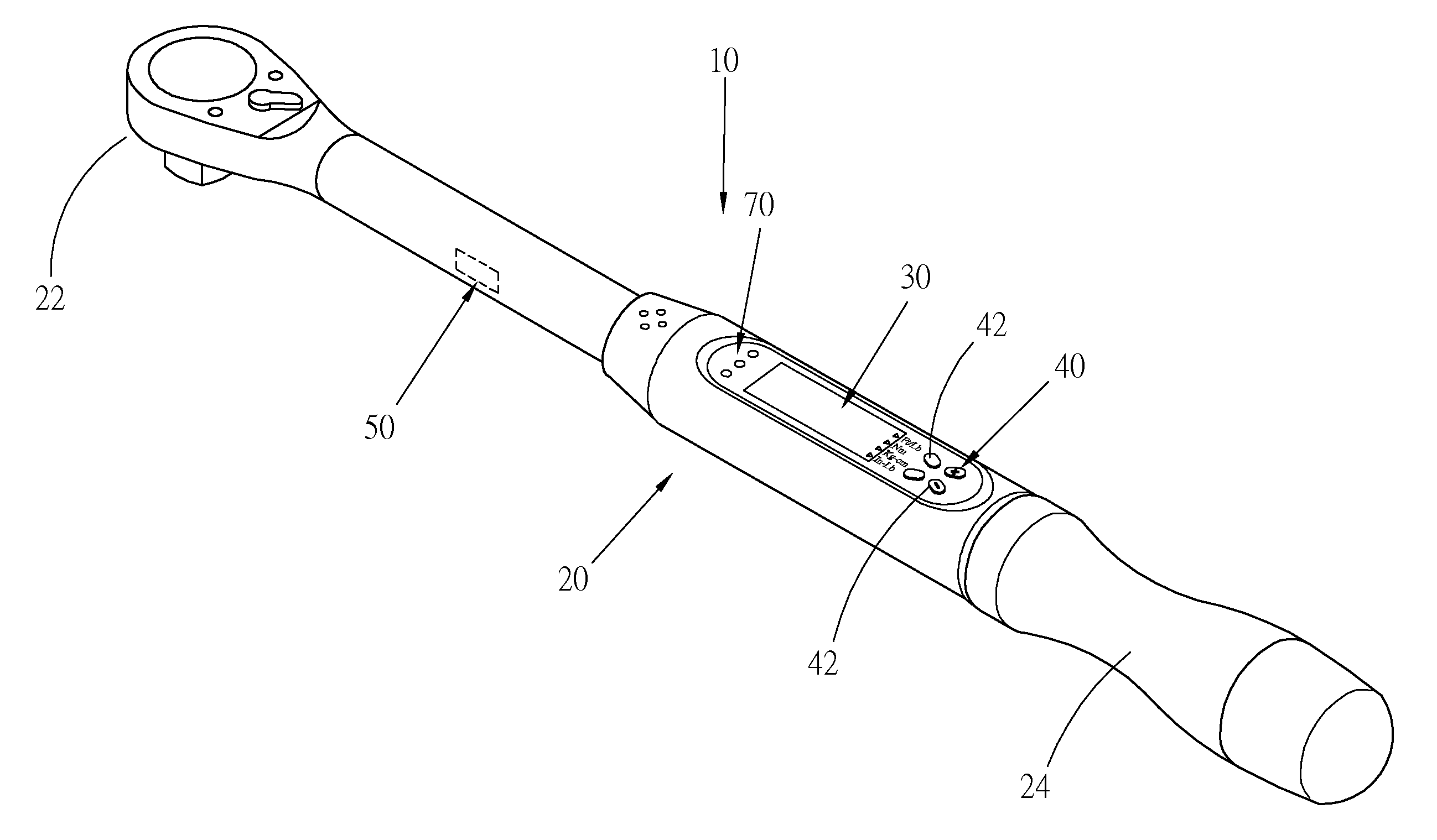 Electronic torque wrench with early-warning function