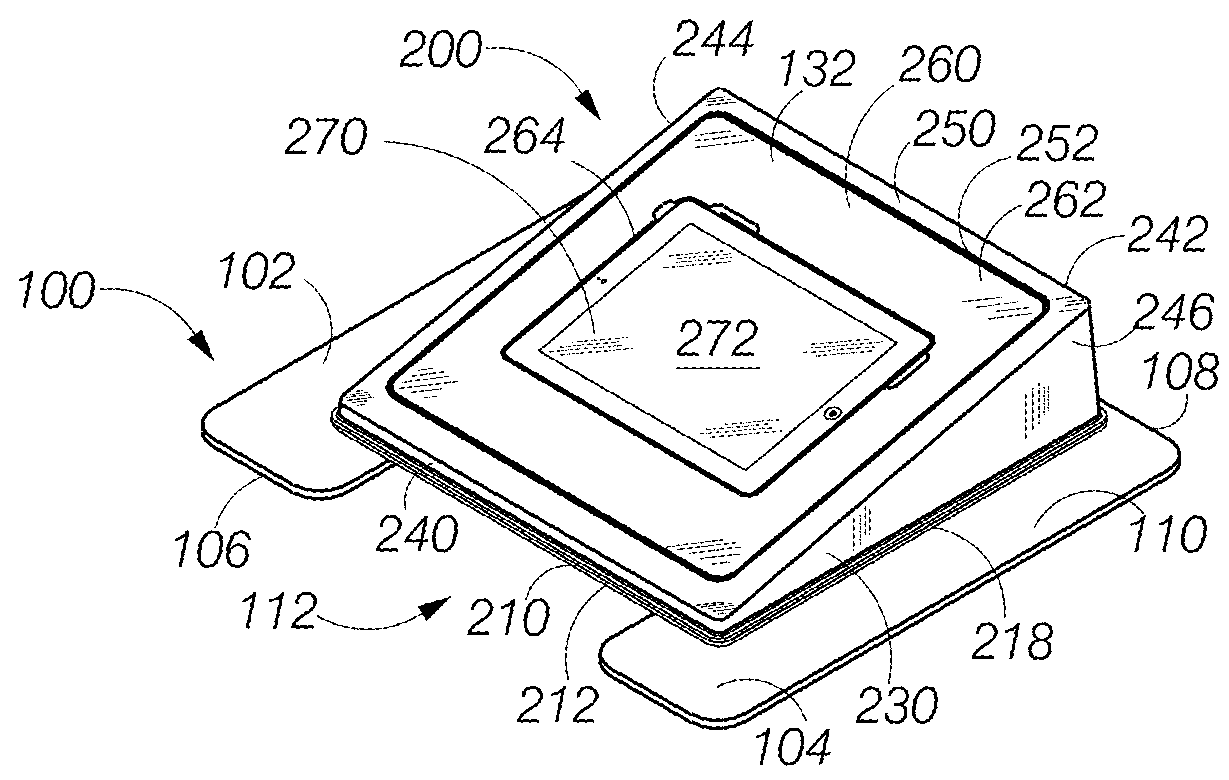 Support structure to enable use of tablet computer by persons with limited manual dexterity