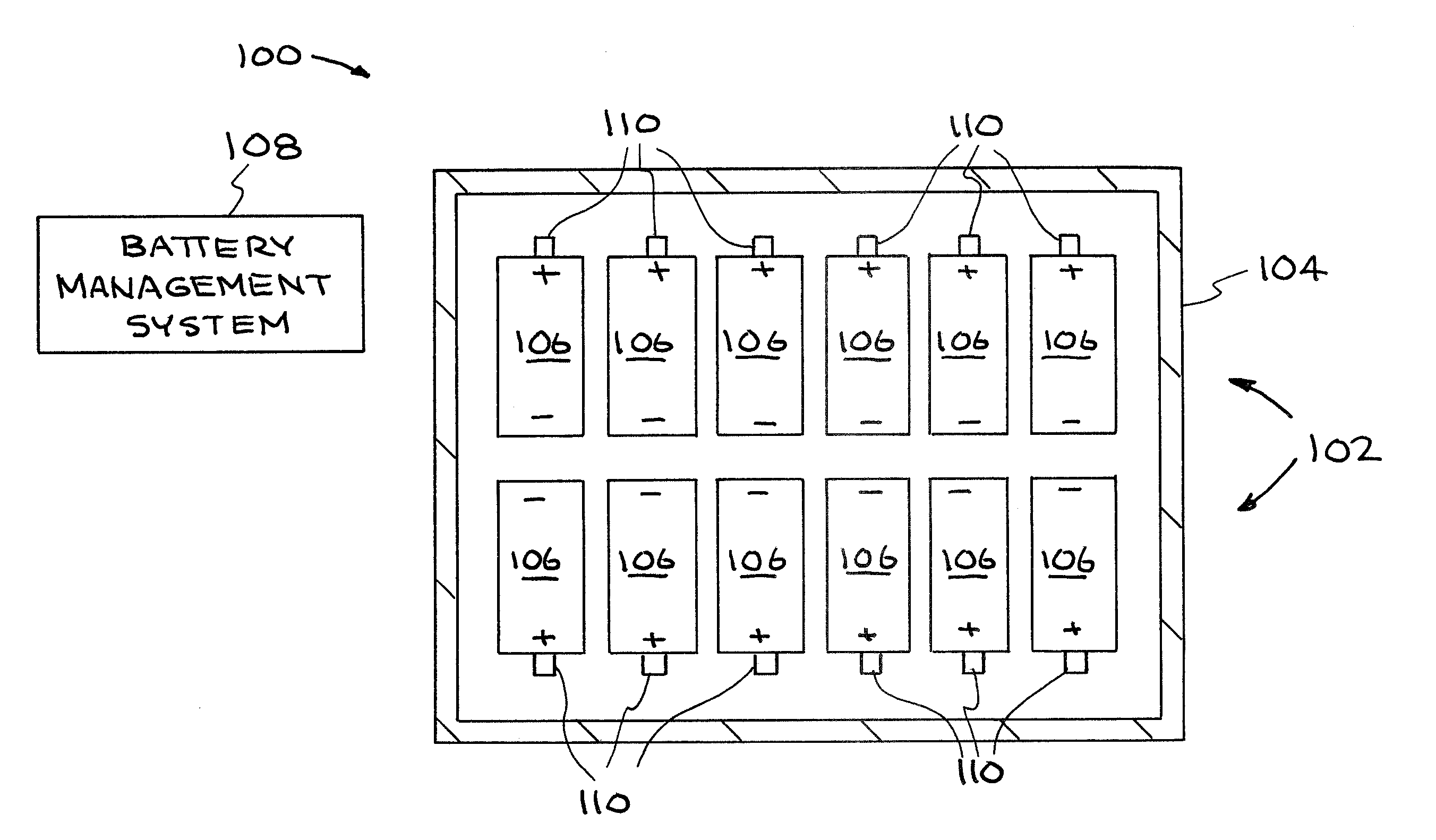 Battery management system with distributed wireless sensors