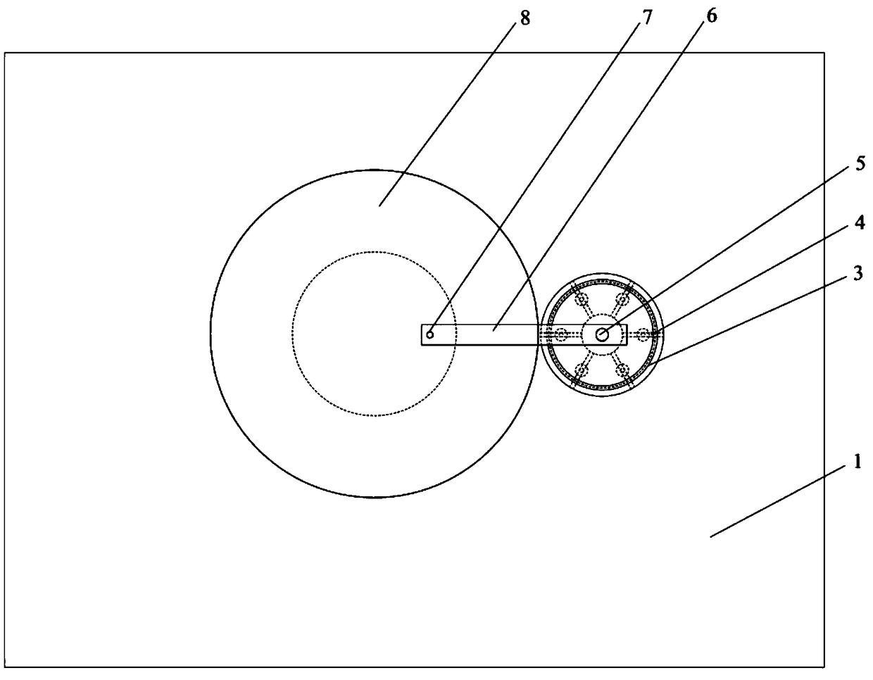 Disk surface flatness detection device of large polishing machine, and working method thereof