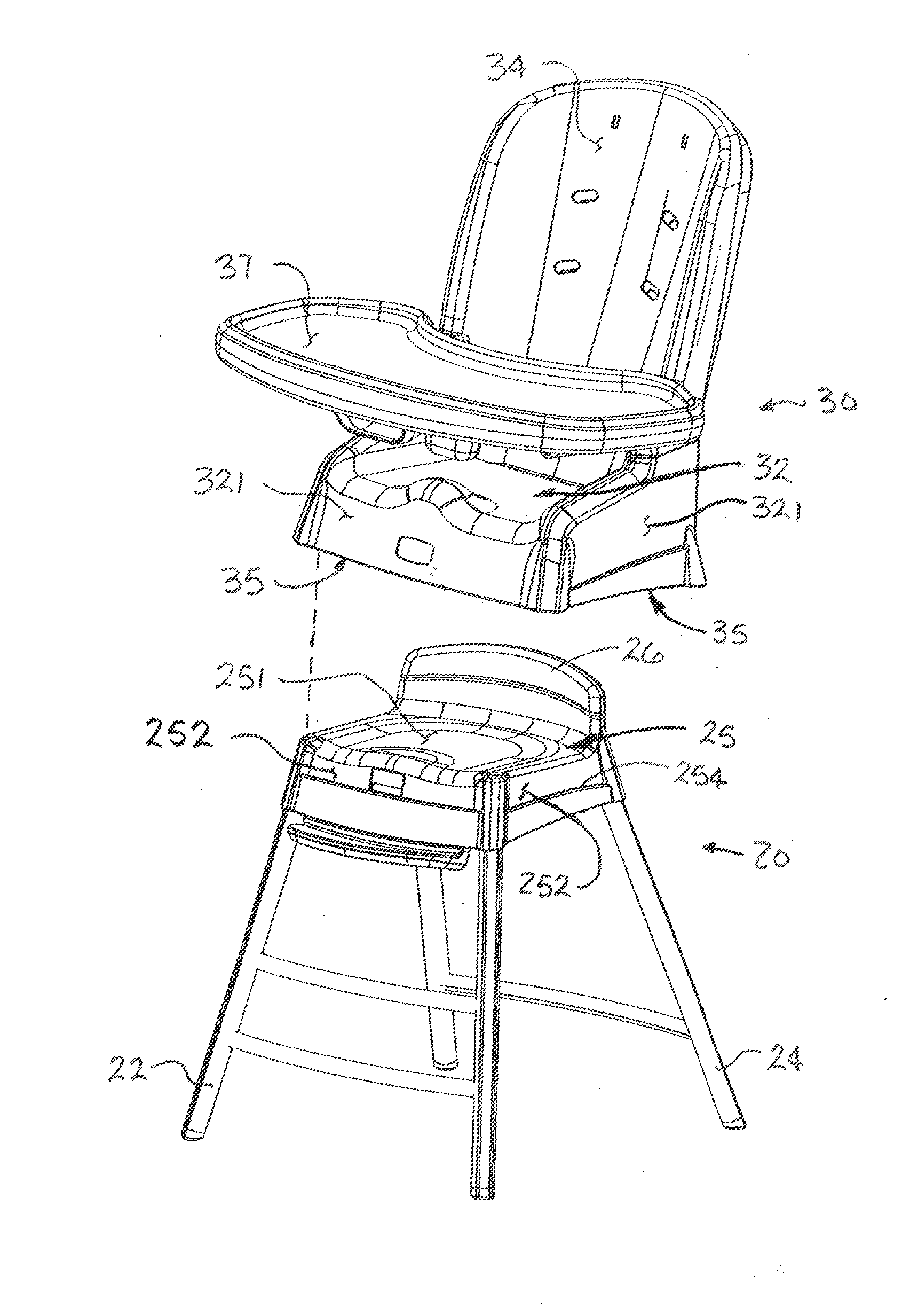 Multi-mode high chair