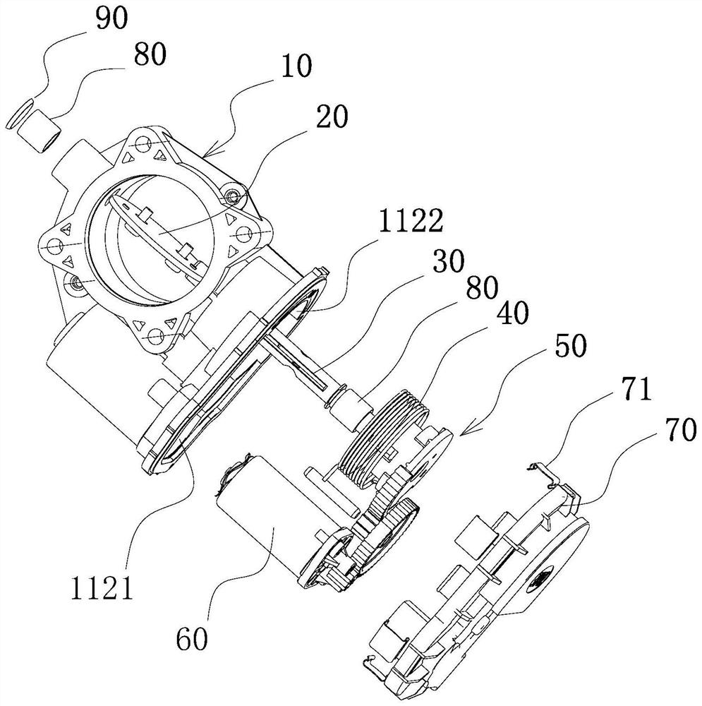 Light-weight electronic throttle valve with plastic shell
