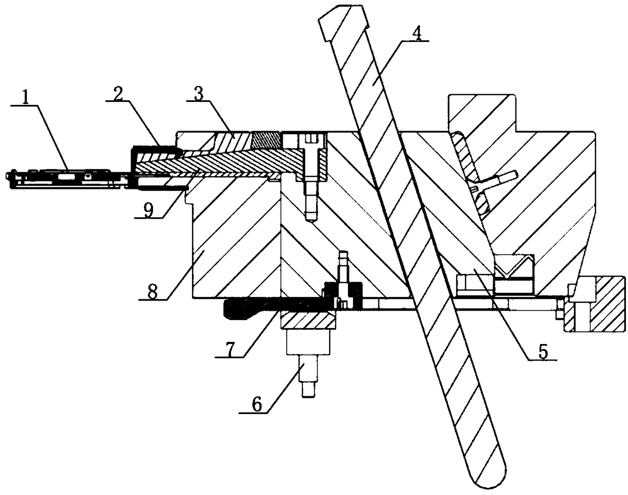 Sliding block core pulling bidirectional inverted buckle removing core pulling mechanism and control method thereof