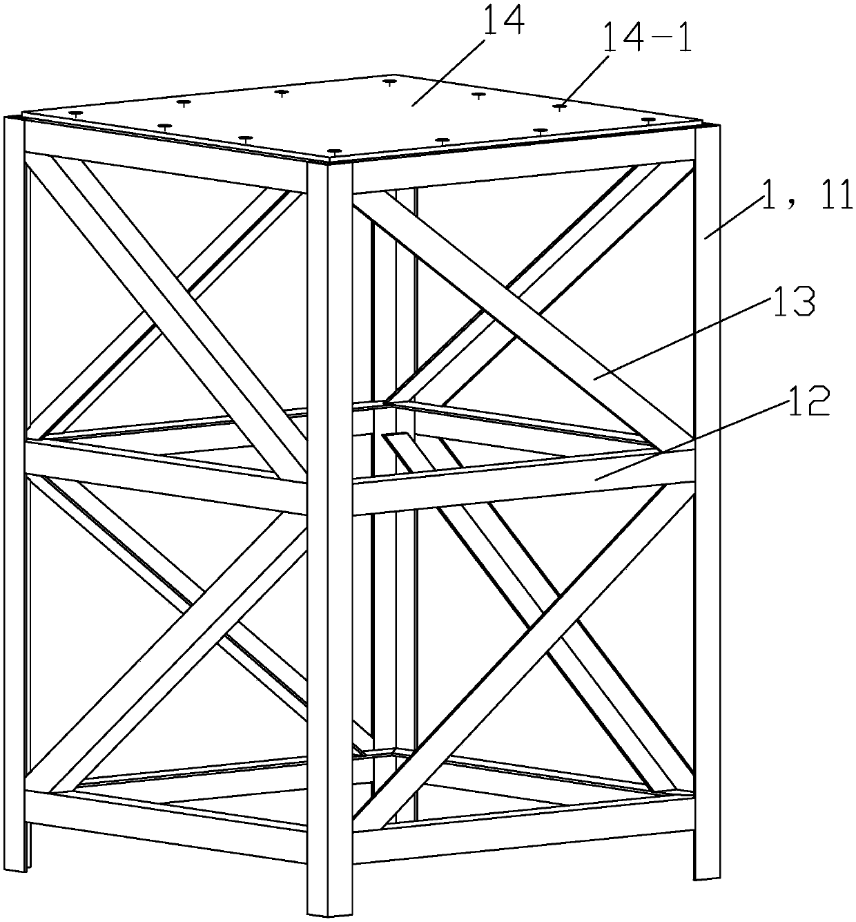 Section-steel-column support frame construction method for super-high-rise-building frame column