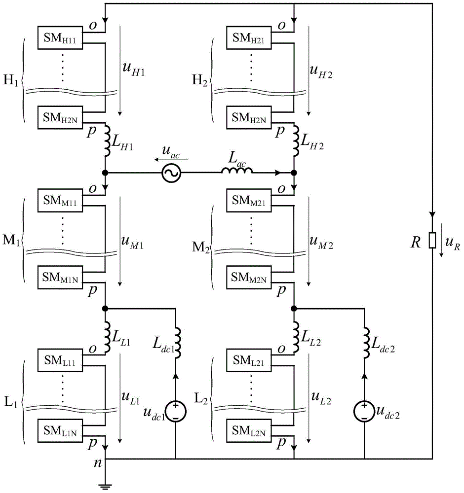 Six-switch-block MMC mixed converter and control method thereof