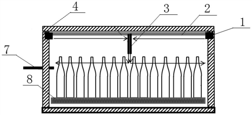 Application of a glass bottle cold end spraying device