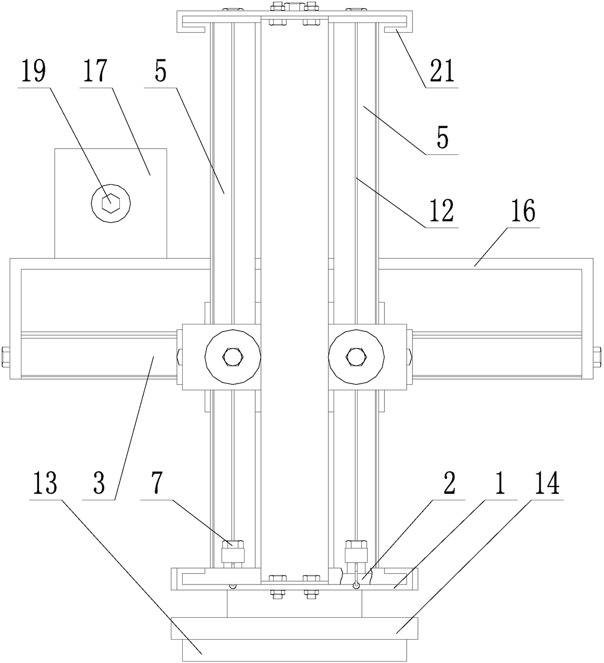 A swinging head rotary table five-axis machine tool simulating cutting force loading device and using method