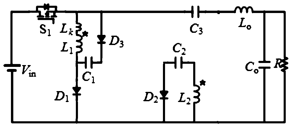 Double-switch type DC/DC converter circuit topological structure