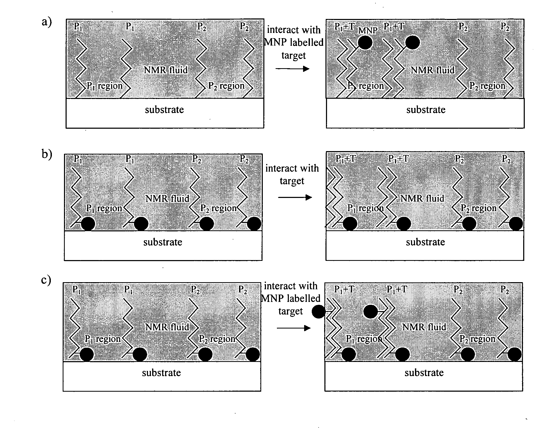Method of detecting interactions on a microarray using nuclear magnetic resonance