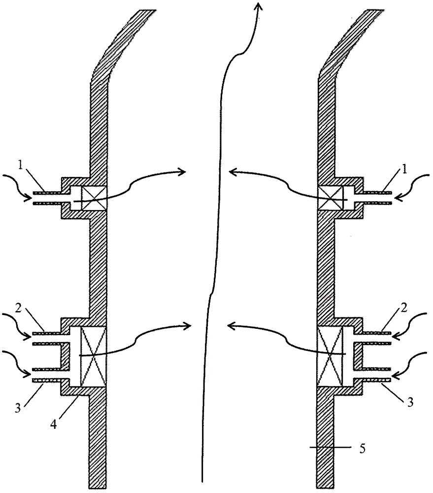 Combustion type heater device used in fume desulfurization and denitrification system