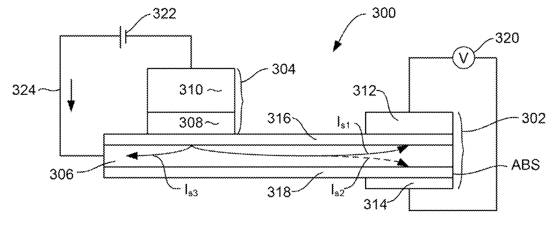 Spin accumulation magnetic read sensor