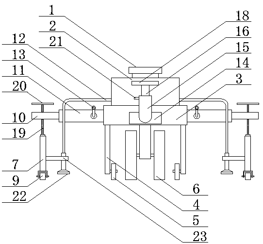 A spraying device for a road marking machine